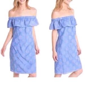 Sail To Sable Hydrangea Jacquard Dress Size Medium Over the shoulders Like New